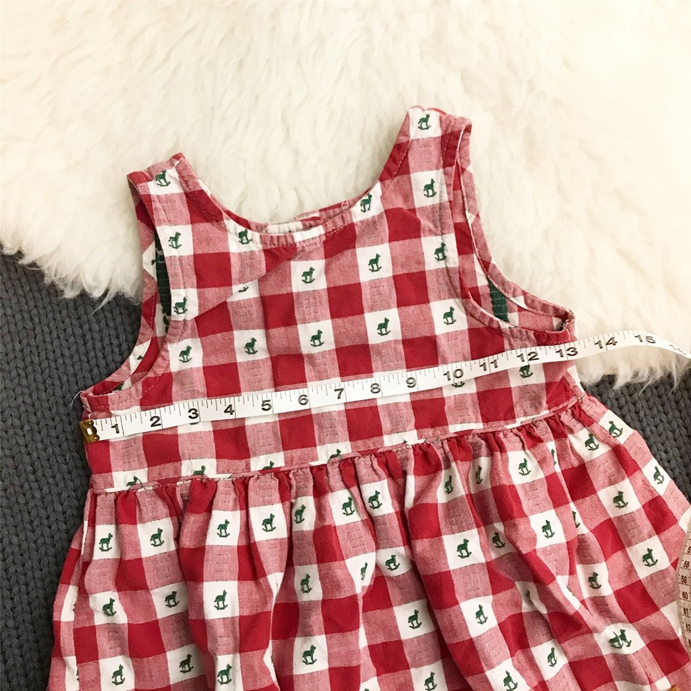 Unique Red Check Rocking Horse Embroidered Top - Picture 2 of 6